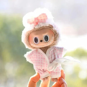 Handmade Labubu Plaid Floral Pajamas Outfit with Accessories - Bear Hugs