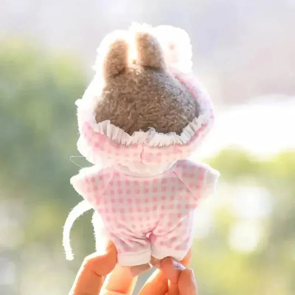 Handmade Labubu Plaid Floral Pajamas Outfit with Accessories - Bear Hugs