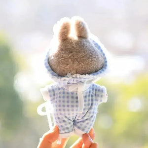 Handmade Labubu Plaid Floral Pajamas Outfit with Accessories - Bear Hugs