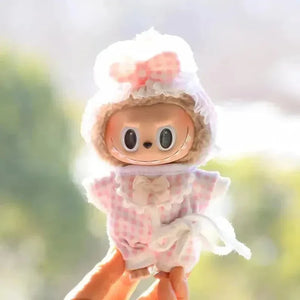 Handmade Labubu Plaid Floral Pajamas Outfit with Accessories - Bear Hugs