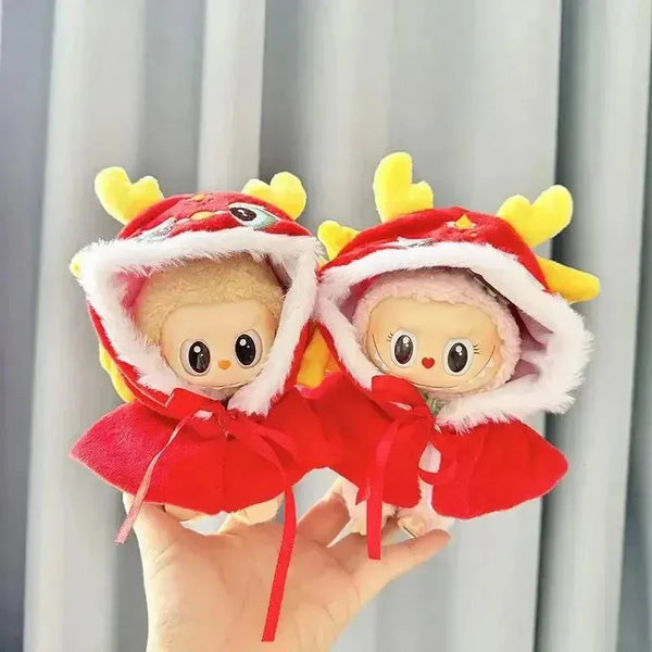 Kawaii Labubu Red Chinese Dragon Outfit - Bear Hugs