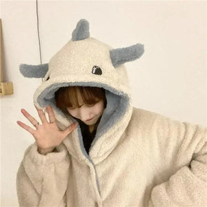 Kawaii Pastel Dragon Plush Hoodie Blanket - Bear Hugs