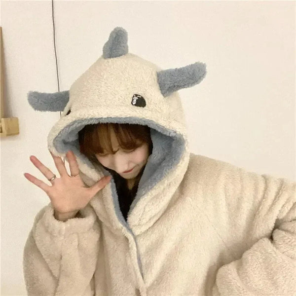 Kawaii Pastel Dragon Plush Hoodie Blanket - Bear Hugs