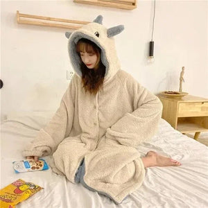 Kawaii Pastel Dragon Plush Hoodie Blanket - Bear Hugs