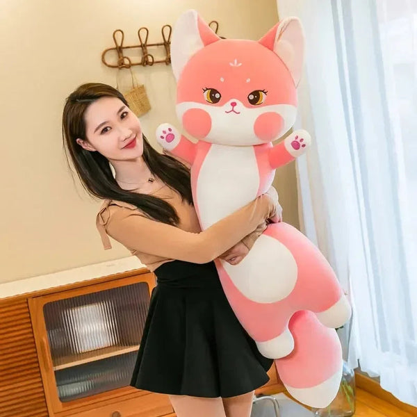 Long Cuddly Sakura Fox Family Plushie - Bear Hugs