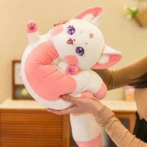 Long Cuddly Sakura Fox Family Plushie - Bear Hugs