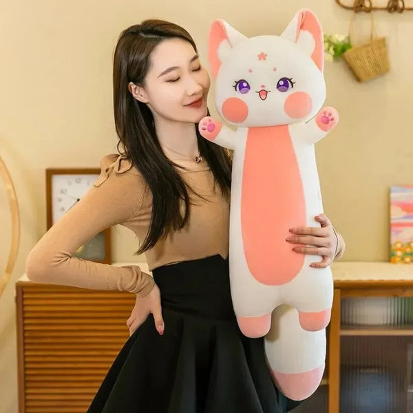 Long Cuddly Sakura Fox Family Plushie - Bear Hugs