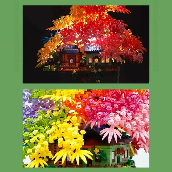 Rainbow Sakura Tree House Light Nano Building Blocks - Bear Hugs