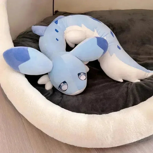 Sofi the Long Kawaii Baby Blue Hybrid Dragon Plushie - Bear Hugs