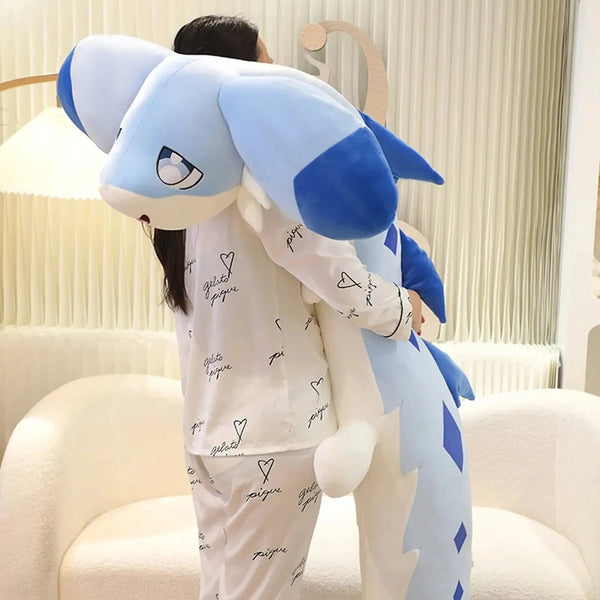 Sofi the Long Kawaii Baby Blue Hybrid Dragon Plushie - Bear Hugs