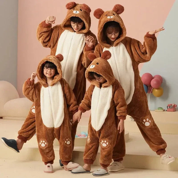 Soft Bear Family Fluffy Pyjama 1-Piece Set - Bear Hugs