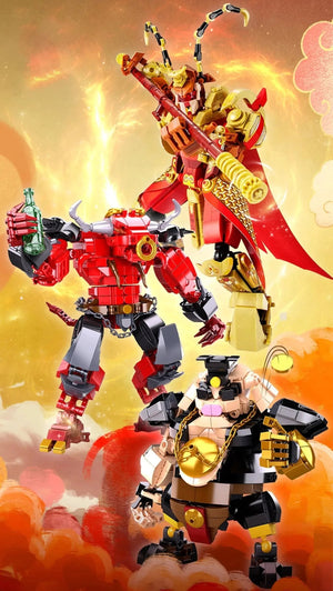 Wukong Monkey Bull Pig Mecha Warriors Building Blocks - Bear Hugs