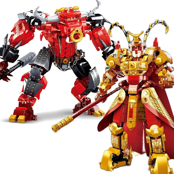 Wukong Monkey Bull Pig Mecha Warriors Building Blocks - Bear Hugs