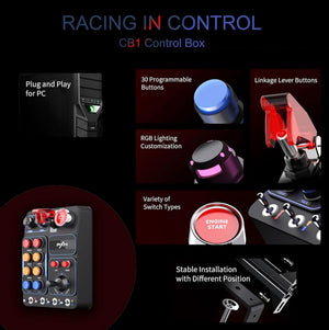 PXN-CB1 Multi-function Racing Button Box 30‑Key Sim Racing/Button Box for PC - Bear Hugs