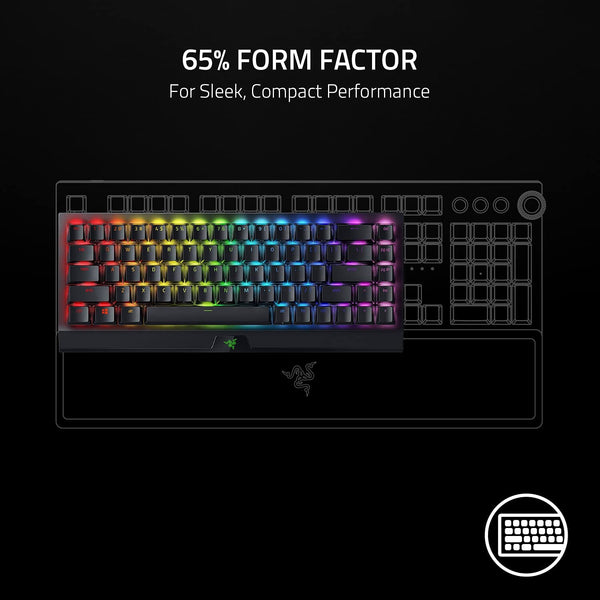 Razer Blackwidow V3 Mini Hyperspeed - Phantom Edition - Yellow Switch - Wireless 65% Mechanical Gaming Keyboard with Chroma RGB - Bear Hugs