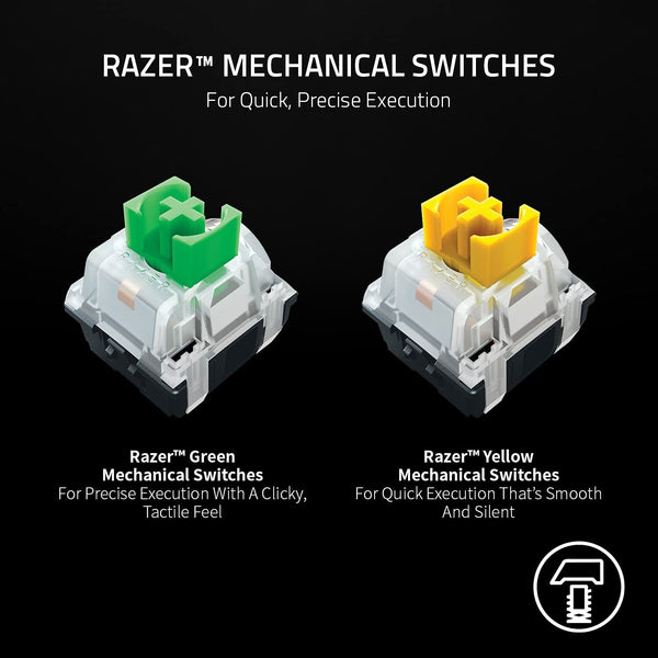Razer Blackwidow V3 Mini Hyperspeed - Phantom Edition - Yellow Switch - Wireless 65% Mechanical Gaming Keyboard with Chroma RGB - Bear Hugs