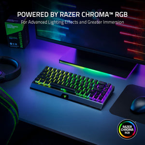 Razer Blackwidow V3 Mini Hyperspeed - Phantom Edition - Yellow Switch - Wireless 65% Mechanical Gaming Keyboard with Chroma RGB - Bear Hugs
